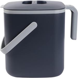 Blue Ginkgo Kitchen Compost Bin [5L / 1.32 GAL]  Filter-Free, Odor-Tight Countertop Food Waste Pail with Handles (Made in Korea, Gray)