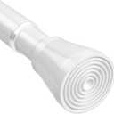 White Shower Curtain Rod 45 to 77 Inch,Shower Rods for Bathroom,Spring Tension Curtain Rod No Drilling for Windows Doors Closet Kitchen Wardrobe