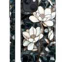Magnetic Case for iPhone 13 iPhone 14,Compatible with Magsafe,PC Hard Shell & Silicone Inner Bumper,Shockproof Full-Body Cover Case - Stained Glass Unique Magnolia