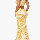 EDITCOZY Women Sexy Bodycon Maxi Dress Tie Dye Beach Summer Dresses Halter Backless Vacation Long Sundress, Small 
