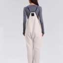 Gacaky Womens Winter Fleece Jumpsuits Casual Warm Onesie Rompers Sleeveless Loose Overalls Jumpers with Pockets (Beige, S)
