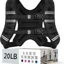 Zeerun Weighted Vest for Men Women, Reflective Stripe Adjustable Buckle, Comfortable Durable Rucking Vest for Walking Running Strength Training 20LB