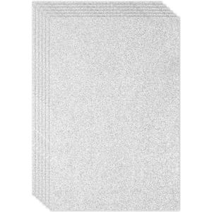 PATIKIL 2mm(1/10") Thick Non Adhesive Glitter Foam Sheet 16x24inch(40x60cm) Silver Tone, EVA Shiny Foam Board for Craft, 6 Pcs