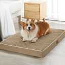 WNPETHOME Orthopedic Dog Bed for Crate, Waterproof Extra Large Dogs Bed with Removable Washable Cover, Multi-Needle Quilting Dogs Crate Beds (Brown)