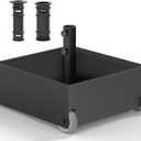 Flower Umbrella Base Heavy Duty with Wheels, Max 200lb Fillable Umbrella Stand, Metal Outdoor Umbrella Base for Patio, Deck, Poolside and Lawn