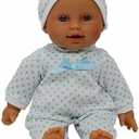 11 inch Soft Body Hispanic Newborn Baby Doll in Gift Box - Doll Pacifier Included
