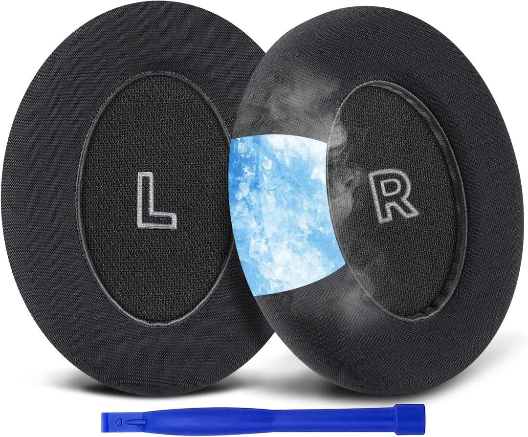 SOULWIT Full Cooling Gel Replacement Earpads for Bose QC Ultra/New QuietComfort Ultra(2nd Gen) Wireless Headphones, Ear Pads Cushions with Breathable Ice Silk Fabric and Noise Isolation Foam - Black