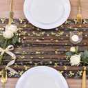 Black Halloween Cheesecloth Table Runner 10FT Sheer Chiffon Mesh Runner, 29 x 120 Inch