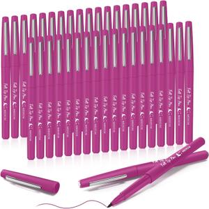 36 Pcs Felt Tip Pens 0.7mm Medium Point Colored Felt Tip Pens for Journaling Planner Writing Note-taking Art Office and School Supplies(Pink)