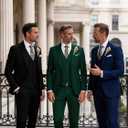 Wangyue Mens Suit 3 Piece Slim Fit Suit for Men Formal Business Suit Wedding Groom Prom Tuxedo Dinner Party, Medium