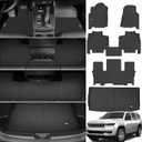 Floor Mats for 2022 2023 2024 2025 Jeep Wagoneer 7 Seats with Trunk Mat All Weather TPE Protection 3 Rows Car Floor Liners Full Set with Cargo Liners for Jeep Wagoneer Accessories