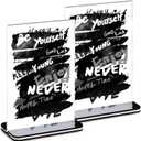 6x8 Clear Acrylic Sign Holder, 2 Pack Vertical Tabletop Menu Stand, Double-Sided Display for Restaurants, Weddings, Office Signs, Shatterproof Frame