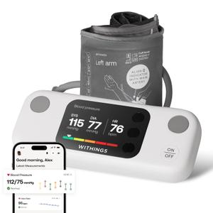 Withings BPM Vision Smart Arm Blood Pressure Monitor | FDA-Cleared | Easy-to-use, Accurate Systolic & Diastolic Measurements, Wide Range Cuff | Wi-Fi & Bluetooth | iOS & Android | FSA/HSA