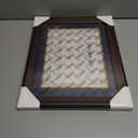 Diploma Frame 8.5x11 with Mat Navy Blue & Gold - 11x14 Display for Certificate/Degree - Graduation Gifts - Mahogany Wood with Gold Beads - Wall Mount & Tabletop Display