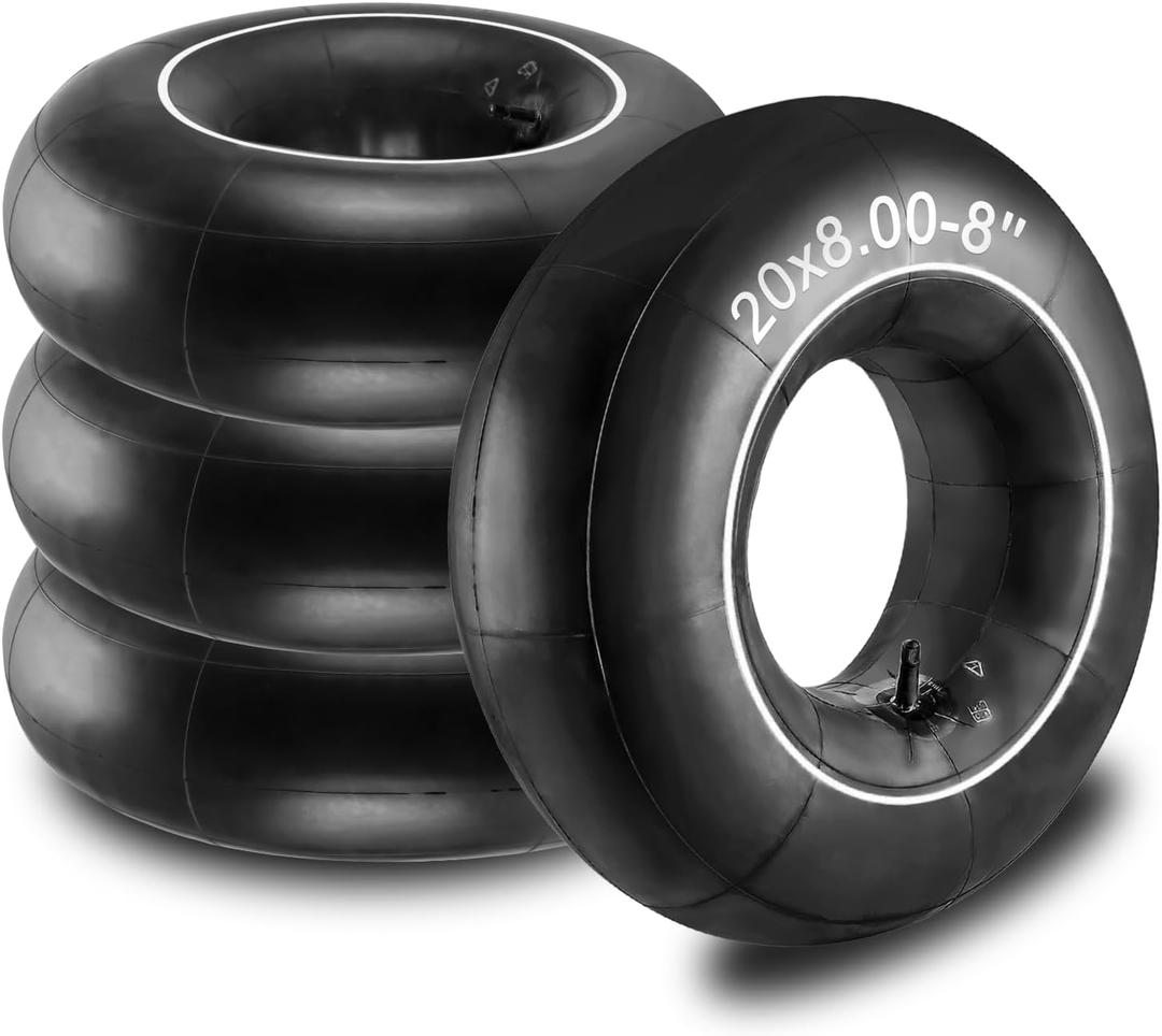 Cenipar 20x8.00-8 Inner Tubes(4 Packs) 20x8-8, 20x10.00-8 18x6.50-8, 18x7.50-8, 18x8.50-8 18x9.50-8 Inner Tubes with TR13 Straight Valve Stem for Heavy Duty Cart like Tractor Golf Cart Mowers