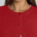 Trendy Queen Cropped Cardigan Sweaters for Women Lightweight Y2k Fall Outfits Spring Fashion Clothes 2026 (Medium, Red)