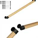 3FT Wooden Stair Handrails,Indoor Outdoor Hand Railings, Sturdy Wall Mount Support,Non-Slip Safety Handrail for Elderly, Children, and People with Physical Limitations (Burlywood)