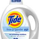 Tide Free & Gentle Liquid Laundry Detergent, 80 Loads, 105 fl oz, Tide Laundry Detergent, Clean Laundry Detergent
