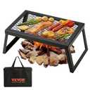 VEVOR BBQ Gills Charcoal Grill, Folding Grill, 458 x 305 x 205 mm, Table Grill, Portable Travel Grill, 6 kg Load Capacity, Outdoor Foldable Picnic Grill, Camping Grill, Black, 572 °F for Patio