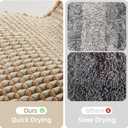 TYUU Waffle Bath Mat, Boho Bathroom Rugs Non Slip Washable Super Absorbent Quick Dry Bath Mat Farmhouse Bathroom Decor, 36"x24" Khaki and White