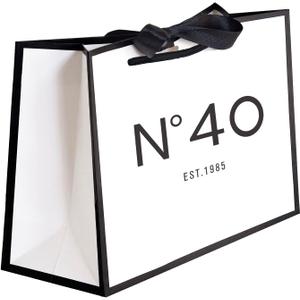 QLSKO 40th Birthday Keepsake Gift Paper Bag for Her Anniversary Party Present Shopping Tote Bags Women 40 Year Old Decorations Idea 