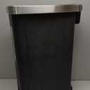 IXII 10.5 Gallon Trash Can, Plastic Slim Step On Kitchen Trash Can, Black