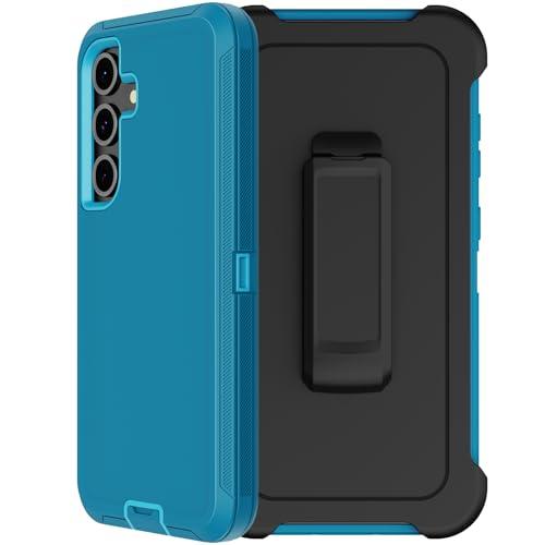 RubCase for Samsung Galaxy S25 FE Case with Belt Clip Holster, 2 x Screen Protector, Heavy Duty Military Grade Full Body Shockproof Rugged Protective Cover for Samsung Galaxy S25 FE (Lake)
