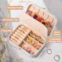 MRS Travel Jewelry Box for Mother's Day GiftsBride Travel Portable Jewelry Case Small Jewelry Organizer Travel Accessories for Women, Bridal Shower Gift Engagement Present, White