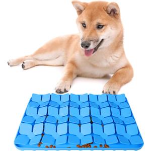 Snuffle Mat for Dogs,Premium Silicone Dog Food Mat 8x13Interactive Feed Game for Boredom,Encourages Natural Foraging Skills and Stress Relief for Medium Pets Smell Training Slow Feed Mat B