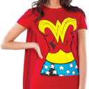 Rubies Women's DC Comics Wonder Woman T-Shirt with Cape (Large)