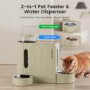 Gardner Pet Gravity Automatic 2-in-1 Pet Feeder, 0.8 Gallons*2 Cat Feeder and Water Dispenser Set, 100% BPA-Free Feeder and Stainless Steel Water Dispenser for Dogs, Cats, Rabbits, Puppies (Beige)
