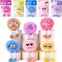 Valentines Day Gifts for Kids - 24 Pack Pre-filled Plush Toys Keychains with Valentine's Gift Cards for School classroom Class - Valentine Party Favors for Kids Boy Girls Toddlers