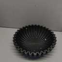 Large Decorative Bowl, Modern Handicraft Bowls for Home Decor, Decorative Fruit Bowl for Kitchen, Ruffle Bowl Decor, Stylish Key bowl for Entry Table, Artificial Stone Black