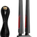 Superbat WiFi 6E Tri-Band Antenna 2.4GHz 5GHz 6GHz Magnetic Base WiFi Antenna with RP-SMA Extension Cable for PC Desktop Computer WiFi Card Wireless Network Router Security Cameras