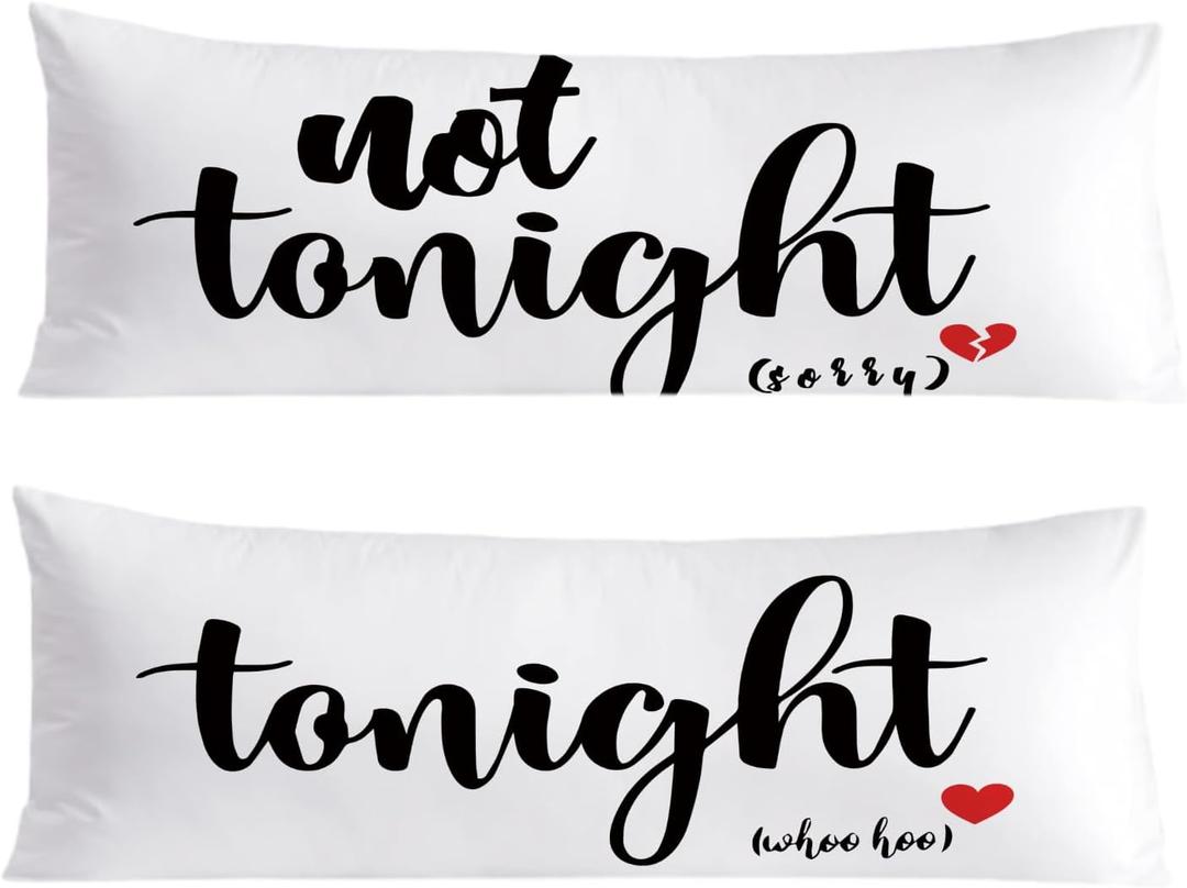 Bridal Shower Gifts 20x54 Body Pillow Cover, Bachelorette Gifts for Bride, Anniversary Wedding Gift Tonight Not Tonight Decorative Long Body Pillow Cases for Bed Couch