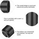 HARFINGTON Japanese Ceramic Tea Cups 8oz / 240ml Simple Solid Color No Handle Ceramic Tea Mugs Matte Glazed Cylindrical Cup for Matcha Tea Wine Black Tea Coffee Drinks, Black