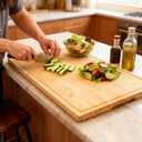 Utoplike Extra Large Cutting Board for kitchen, 30 x 20 Inch Bamboo Chopping Boards, Wood Stove Top Cover, Over the Sink Butcher Block with Juice Groove for Turkey, Meat, Vegetables, BBQ, 1"Th