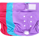 Washable Reusable Premium Female Dog Diapers, Medium Large Small Dog Doggie Puppy & Doggy Diapers Female,Period Panties in Heat (Pack of 3, Medium)