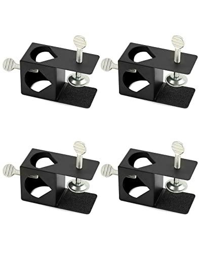 QWORK Deck Torch Clamp, Set of 4 Deck or Porch Rail Clamps, Universal Deck Clamp Torch Mounting Bracket for Railings or Posts/Bannister