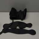 SARISUN Airplane Pillow Combo with Chin Strap, Travel Pillows for Airplanes with Sleep Eye Mask, Plane Pillow for Long Flights, Car Road Trip, 360 Headrest, Stop Bobblehead, Black