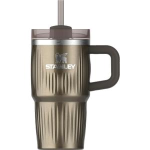 STANLEY Quencher H2.0 Tumbler with Handle and Straw 20 oz | Flowstate 3-Position Lid | Cup Holder Compatible for Travel | Insulated Stainless Steel Cup | BPA-Free | Fluted Gunmetal Shine