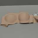 OEAK Women's Strapless Bras Jelly Push Up Bandeau Bra Non Slip Wireless Supportive Padded Bras Seamless Comfortable Tube Bra (Medium, Nude)