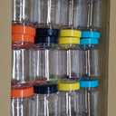 Plastic Mason Jars 16oz Storage Jars with Colorful Screw On Lid Empty Storage Containers Airtight Leak-Proof Food Jars for Kitchen and Home (24 Pack)