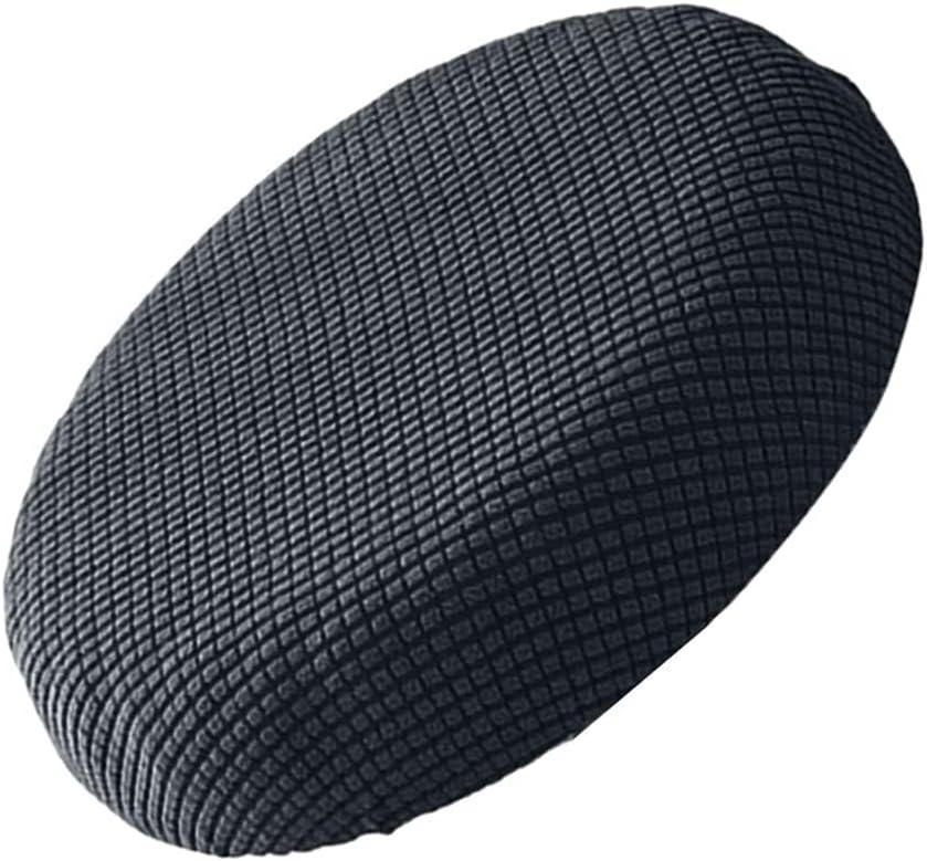 Milisten Round Bar Stool Cover, Round Stool Cushion Cover, Elastic Seat Covers for Dining Chairs, Dark Grey