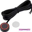 12V/24V Round Waterproof Momentary Car Horn Push Button Switch Black with Pre-soldered Wires and Quick Connector for UTV RZR ATV Polaris Ranger Car Auto Motor Train Boat Marine (Flat Button)