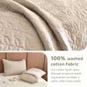 Sanracie Oversized King Quilt Bedspread Sets 120"*120" for Extra Bed, 100% Cotton Linen Colored Cal King Quilt Bedding Set Leaves Quilting Extra Wide Large 3Pcs Coverlet King Size for All Season