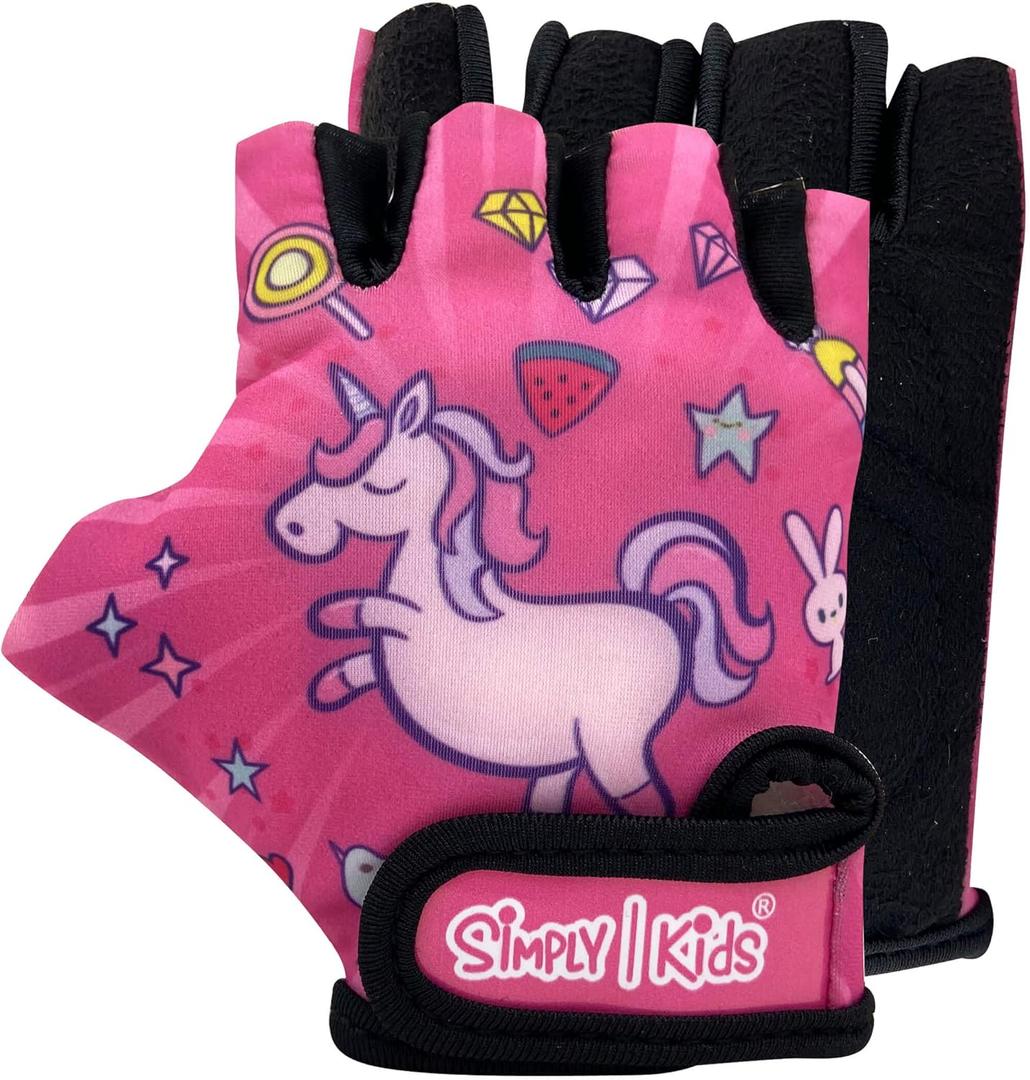 Kids Bike Gloves for Balanced Bike Mountain Bicycle Biking I Breathable Fingerless Toddler Kids Cycling Gloves with Extra Protective Cushions I CPSIA Certified Riding Gloves for Girl Boy Child Youth (Pink, S)