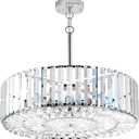 VONLUCE Crystal Light Fixture 21", 6-Light Semi Flush Mount Ceiling Light