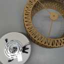 Rattan Ceiling Light Fixture, 3 Light Bohemian Modern Woven Ceiling Light, Boho Flush Mount Ceiling Light for Bedroom Living Room Dining Room, Bulb NOT Included (Gold)