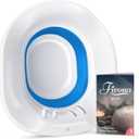 Fivona Sitz Bath for Toilet Seat Postpartum and Hemorrhoids Care - Yoni Steam Seat - Foldable Basin for Epsom Salt Soak - Portable Bidet BPA Free Temperature Resistant - Universal Fit - Blue